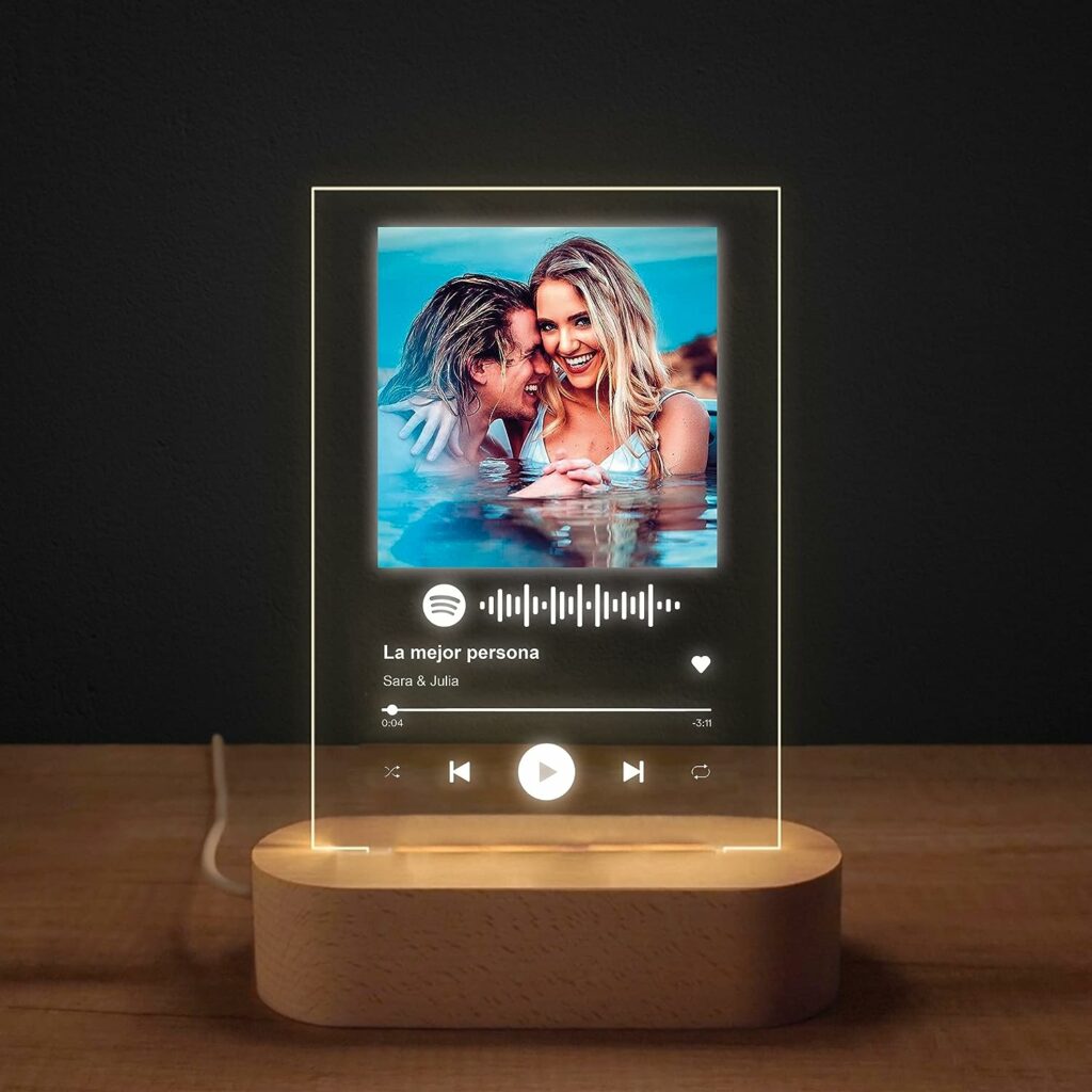 Lámpara con foto y musica personalizada de spotify