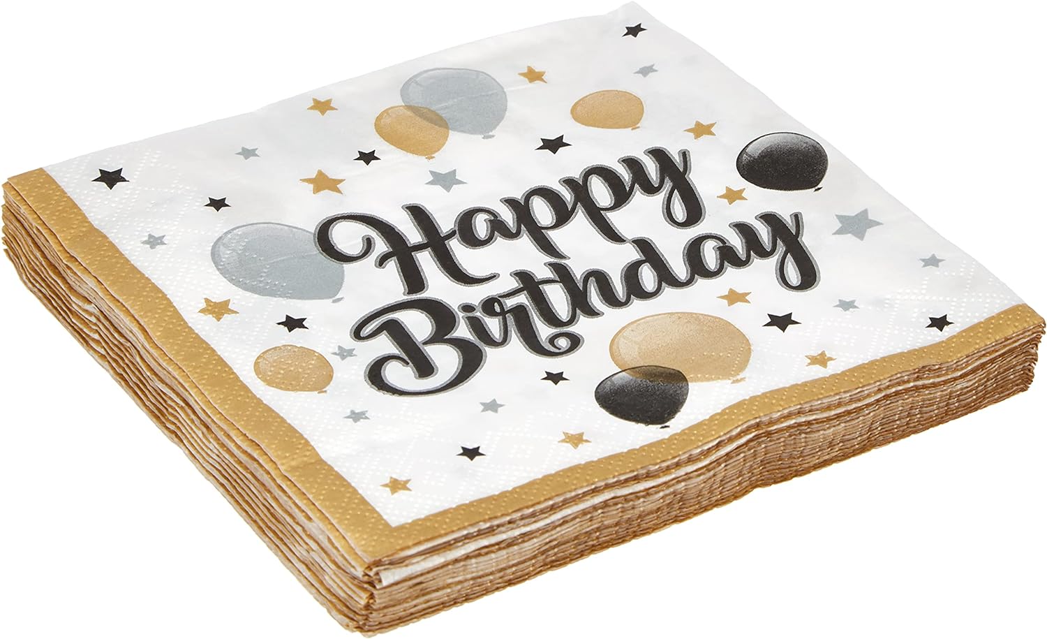 Servilletas de papel con letras happy birthday