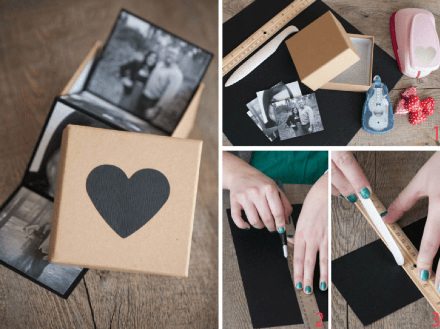 Caja romántica para regalar a tu pareja con fotos emotivas